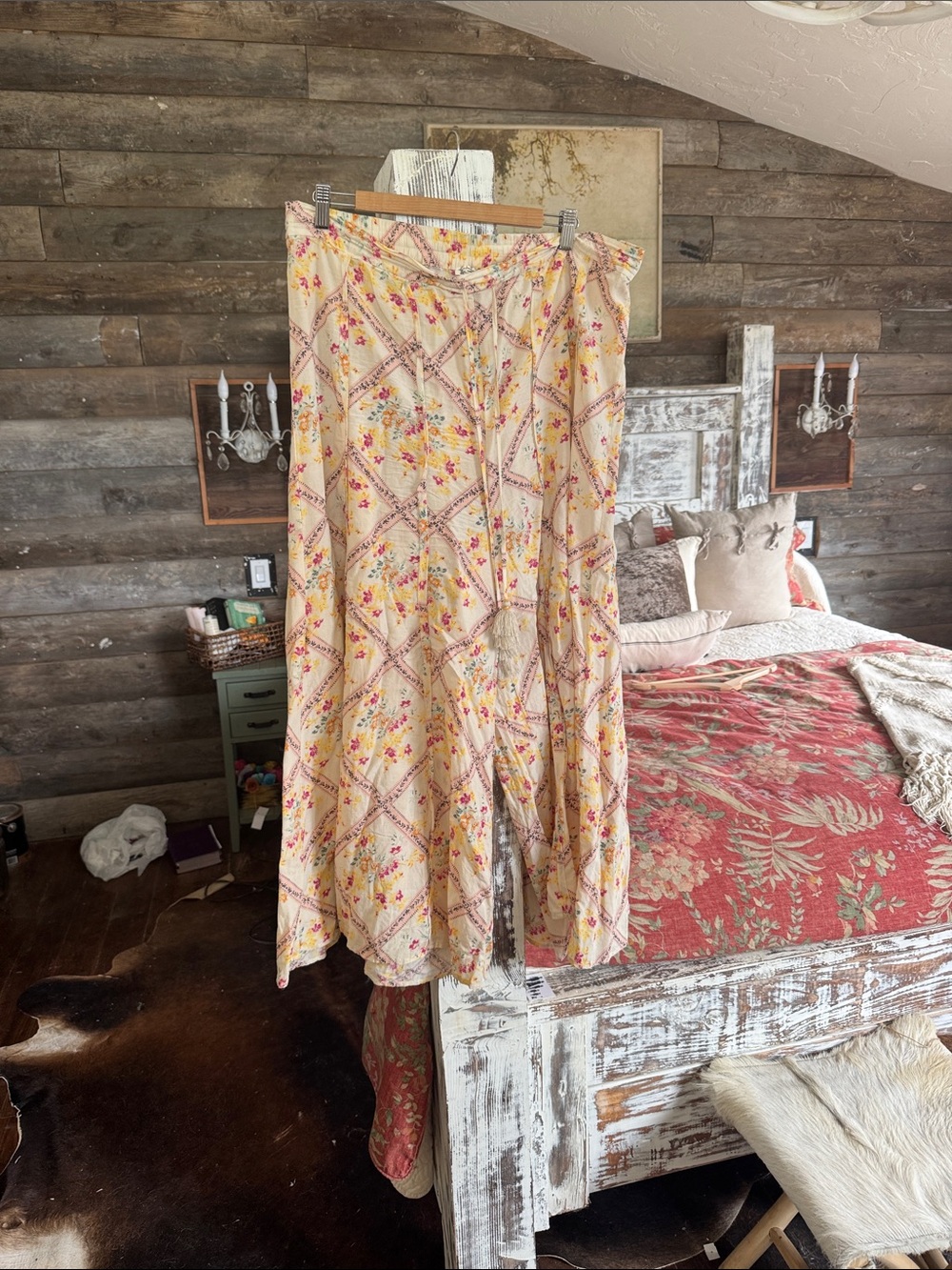 Free People Yellow Floral Boho pants